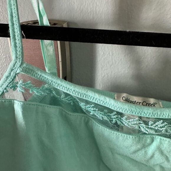 Coldwater Creek Thin Strape Adjustable Strape Cami Aqua Size M - Picture 6 of 8